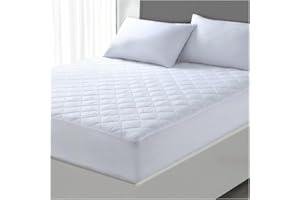 Dreamzie Quilted Mattress Protector, up to 40 cm - Deep Fitted Double Mattress Cover - Oeko-tex and Breathable - Not Waterproof (King - 150 x 200 + 40 cm)