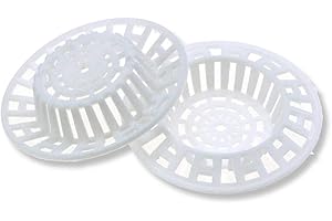 Ogquaton Filtre d'évier de Cuisine en Plastique, Set de Tamis de lavabo de Bain, 7 cm (Paquet de 2), Blanc