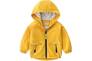 Volunboy Bébé Garçon Veste à Capuche, Enfant Poche Zippée Automne Blousons Manteau