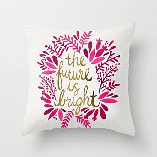 My Honey Pillow The Future Is Bright Acirc; Euro; Quot; Pink Amp; Gold Throw Pillow By Cat Coquillettefor Your Home