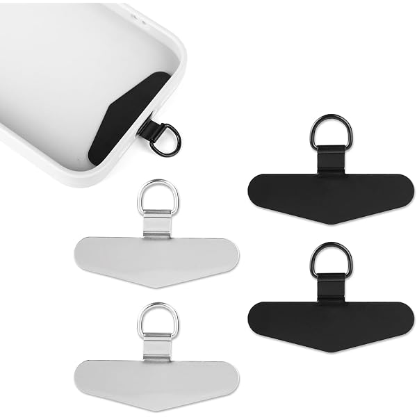 TACOMEGE Patch Lanière Téléphone Pour IPhone - Attache Sangle Portable Compatible Toutes Coques (Blanc) - Lot De 2