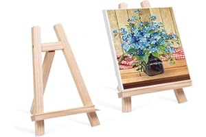 DKDXID 2 Piezas Mini Caballete Madera Pequeño Caballete Pintura Sobremesa Caballete de Mesa para Pintar Soporte Caballete para Fotos Caballete Triangular para Marcos,Dibujar,Mostrar Fotos (20 x 28 cm)