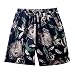 Produktbild Herren Block Swim Shorts Badehose 3D Print Grafik Strand Surf Board Shorts und Verstellbarem Tunnelzug GrößeM-5XL (Navy, M)
