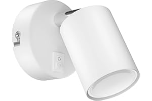 ledscom.de Spot mural WAIKA, à une flamme, avec interrupteur, GU10, blanc mat, incl. ampoule LED GU10 630lm, blanc