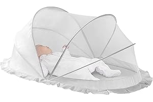 Moustiquaire pour Bébé - SUNVENO Moustiquaire Pliante Portable, Moustiquaire Infantile Universelle pour Lit de Bébé, Filet de Lit pour Nouveau-né Intérieur et Extérieur, Voyage ou Maison, Blanc