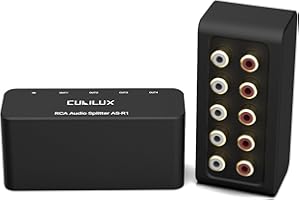 Cubilux AS-R1 RCA Splitter Box, 4 Kanal Stereo Cinch Splitter, passiver Audio Cinch Splitter, hergestellt mit Aluminiumlegierung (1 in 4 Out)