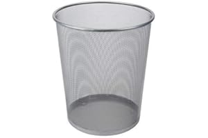 DRULINE 1 x Papierkorb Metall Mülleimer Büro (Silber) Ø 29,5 cm X 35 cm 19 Liter