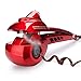 Professional Salon Automatic Curling Tong Hair Curler Hair Curls with Spray Function - 100~240v, Travel Around the World (Red)
