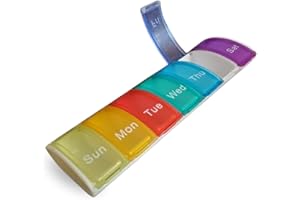 Coreint Pill Box, 7 Day Portable Pill Organiser,Weekly Organizer to Hold Vitamins,Pill Boxes 7 Day Pill Organiser for Cod Liver Oil, Supplements, Medication Travel Work,Gift for Parents (Multicolor)