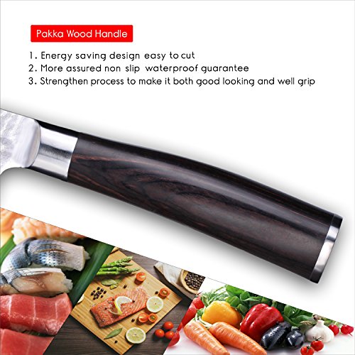 Küchenmesser Professionelle Damastmesser 67 Schichten VG 10 Core mit Pakka Holzgriff - 5