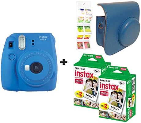 Fujifilm Instax Mini 9 + 40 Shots + Case + FREE Wall Album (Cobalt Blue)