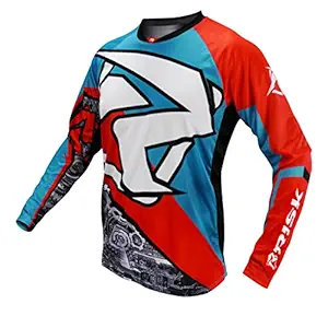 Risk Racing Ventilate: Machine Unisex-Adult Motocross Jersey (Red/Teal, Medium)