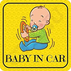 KREEPO Baby in Car Kids Safety Warning Sticker for Driver, Safety Caution Sign Stickers CV-9