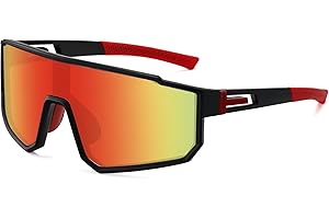 Perkanion Occhiali Ciclismo Uomo Polarizzati - Veloci Occhiali da Sole per UV400 Bici Mountain Bike Moto Sportivi Corsa