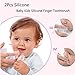 2Pcs Baby Kids Soft Safe Silicone Finger Toothbrush Gum Brush For Clear Massage (Blue)