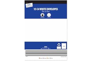 DITZY DOLL C4 White Peel & Seal ENVELOPES - 15 Pack White Large Big Peel & Seal Documents Secure