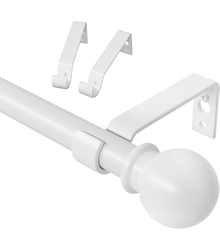 Yeabett Gordijnroede, uittrekbaar, 22 mm, schroefstangset met in hoogte verstelbare dragers, sterk, roestvrij voor woonkamer, slaapkamer, keuken, badkamer, 80-232 cm (zwart