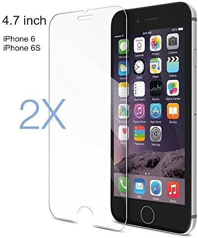 [2 Pack] Coeuspow iPhone 6s Screen Protector 4.7 inch Premium Ballistic Nano 0.33mm Tempered Glass Screen Protector, 2.5D Curved Edge Ultra Slim Guard for Apple iPhone 6 6s