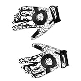 Men's Sports Gloves Mountain Bike Gloves Full Finger Bicycle Gloves Winter Warm Black and White---XL