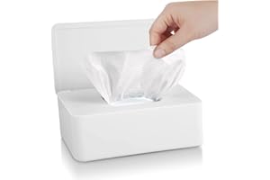 GOCUODE Feuchttücher Box mit Deckel,Taschentuchspender,Taschentuchbox für Zuhause Büro Auto (Weiß)
