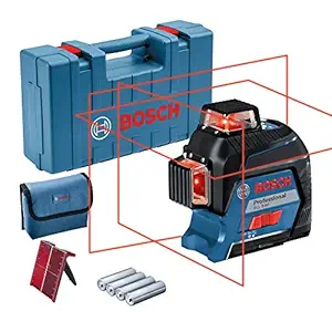 Bosch GLL 3-80 Professional Line Laser with Self Levelling 30m Range 120m Range with receiver, IP 54 (Blue)