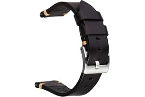 Berfine Retro Handmade Leather Watch Band, Quick Release Vintage Watch Strap