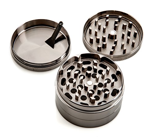 4-teiliger Grinder mit hochwertigem Magnetverschluss – Kräutermühle von MyGreenWarehouse im exklusiven Metallic-Look – Crusher inklusive Reinigungszubehör - 3