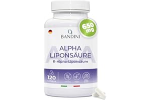 ‎BANDINI Bandini® Alpha-Liponsäure (Alpha Lipoic Acid) 650 mg Depot | 120 hochdosierte vegane Kapseln | Natürliches Antioxidans | Hohe Bioverfügbarkeit | Hilft bei Entzündungen | 4 Monats-Vorrat | Laborgeprüft