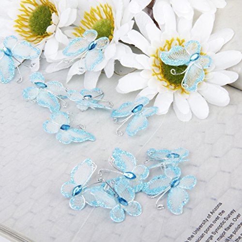 50St. Schmetterlinge Deko für Hochzeit – blau - 4