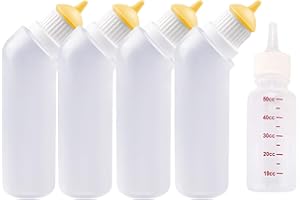 Gufastoe 5Pcs Haustier Fütterung Mini Silikon Nippel mit Flasche für Welpen Hund Katze oder andere Haustiere (Modell 4)