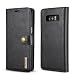 Produktbild Samsung Galaxy Note 8 Hülle, MKOAWA Echtes Rindsleder Folio Flip Wallet Case, Magnetische Abnehmbare 2 in 1 Abnehmbare Retro 3 Kartensteckplätze für Samsung Galaxy Note 8 (6,3 Zoll) (Schwarz)
