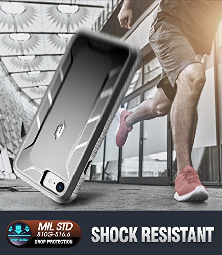 iPhone 7 / iPhone 8 Case, POETIC Revolution Series [Premium Rugged][Shock Absorption & Dust Resistant] Complete Protection Hybrid Case w/ Built-In Screen Protector for Apple iPhone 7 / iPhone 8 (2017) Black