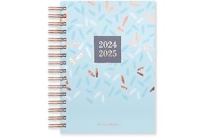 Matilda Myres 2024-2025 Academic Diary - A5 Day a Page Diary - Rose Gold Wiro Binding - Mid Year Diary - July '24 to July '25 - Blue