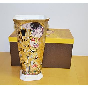Goebel Vase „Der Kuss“ – Glasvase Mit Echtgold-Dekor, 20 Cm Höhe, Antikweiß, In Geschenkverpackung