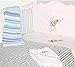 Nursery Blue Space Rocket Baby Bale Bedding Set Nautical Stripe Print Reversible Cot Quilt and Bumper Set - 100% Cotton Baby Cot Bed Set