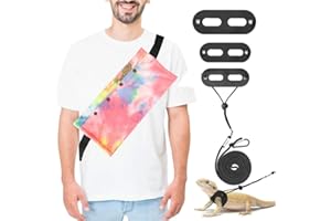 CQJ Small Animal Sling Carrier Bag for Bearded Dragons, Lizards, and Reptiles with Adjustable Strap, Tow Rope - 3 Sizes Pack (Red)