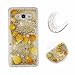 Produktbild Galaxy J3 2016 Hüllen, MingKun TPU Soft Muster Transparent Bling Glitzer Schutzhülle für Samsung Galaxy J3 2016 J320 Dynamisch Flüssige Fließend Silikon Case Cover Handy Kratzfeste Schale Tasche - Blattgold Gold Leaf