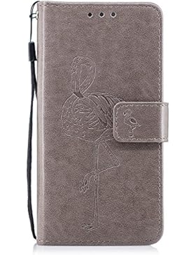 Honor 6C Hülle, Huawei Honor 6C Lederhülle, BONROY Flamingo Muster Schutzhülle PU Leder Flip Case Brieftasche...