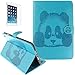 Produktbild Apple iPad mini 1/2/3 Neu Design Hülle mit Panzerglas,ISENPENK Original Flip Bookstyle samrt cover Wasserdicht Shockproof Anti Slip Protection Stoßfest Leather Case mit Standfunktion,3D Panda Muster Pattern Wallet Case mit Intern Karte Schlitz,Outdoor Stoßdämpfend Smart Case Sleep/Wake Funktion Luxus Wallet Tasche Schutzhülle Leathertasche für Apple iPad mini 1/2/3 7.9Zoll[blau]+Panzerglas/Schutzfoile/Scutzglas