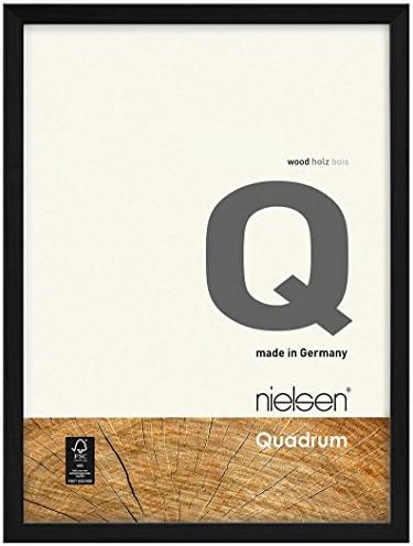 nielsen Photo Frame A2, 42x59.4cm Wood Picture Frame, Black Photo Frame A2 with Protective Glass Front and Push and Turn Clips, Quadrum - Black