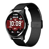 Bluetooth Smartwatch MuSheng X8 Fitness Intelligente Armbanduhr Smart Watch Sport Uhr mit Schrittzähler Schlaftracker Schrittzähler Kompatibel mit Android IOS Smartphone (Schwarz)