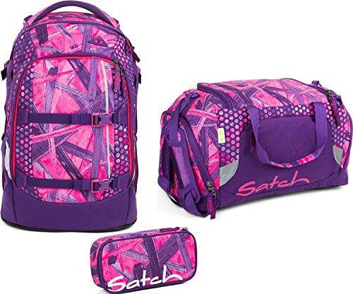 Preisvergleich Produktbild Satch Schulrucksack-Set 3-TLG Pack Candy Lazer Lila