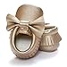 Happy Cherry Newborn Baby Infant Toddlers Soft Sole Tassels Shoes Moccasins Bowknot Pre-Walkers Slip-on Soft Crib Shoes Size 14 - Gold