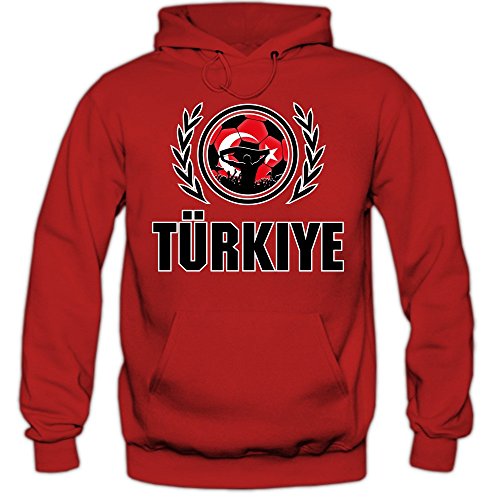 Türkei EM 2016 #2 Hoody | Fußball | Herren | Trikot | Ay-Yildizlilar | Nationalmannschaft, Farbe:Rot (Red F421);Größe:L