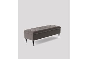 AZ Interiors Royal Furniture Chesterfield Ottoman Storage Box Bench – Upholstered Velvet End of Bed Bench, Footstool Coffee Table, Large Blanket Box & Window Seat