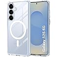 TheGiftKart Ultra-Hybrid Back Case Cover for Samsung Galaxy S25 5G Compatible with MagSafe | Hard Crystal Clear Back | Shockproof Bumper Case Cover for Samsung Galaxy S25 5G (PC & TPU, Transparent)