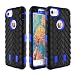 Produktbild FQIAO iPhone 7 PC+TPU Zurück Hülle 2-in-1 Stoßsicherer Hybride Schützend Anti-Rutsch Dauerhaft Schutz Abdeckung für Apple iPhone 7 4.7 Zoll 2016 Freisetzung-(Blau+Schwarz)