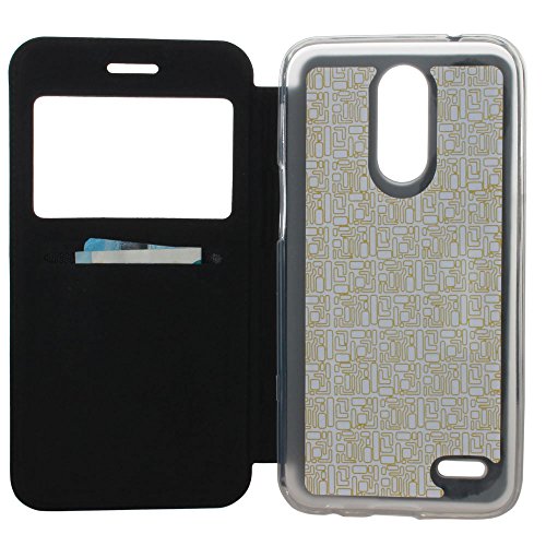 BeCool® – Handy Schutzhülle im Bookstyle mit Standfunktion für LG K10 2017, mit S-View Fenster, durch das Sie alle Mitteilungen sehen können. Schwarz - 4