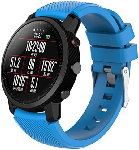 Sansee Replacement Soft Silicagel Sports Watch Band Strap For HUAMI Amazfit Stratos Smart Watch 2 (Sky Blue)