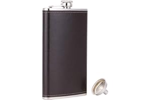 TOX TANEAXON TANEAXON - Petaca de Piel con Embudo y caja de Acero Inoxidable y a Prueba de Fugas